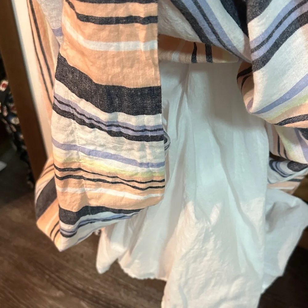 Free People Lila Striped Smocked Pleated Midi Dress - Picture 11 of 12